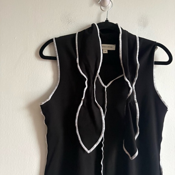 Eliza Faulkner Sz 2X Nicki Black Stretchy Short Bow Neck Dress - Picture 3 of 11